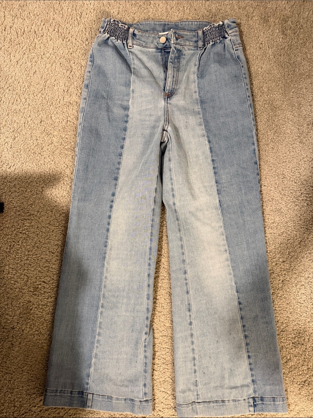Stella McCartney Two-Tone Light Blue Wide Leg Jeans